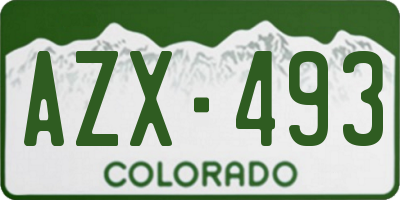 CO license plate AZX493