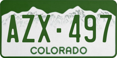 CO license plate AZX497