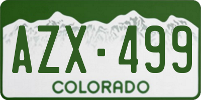 CO license plate AZX499