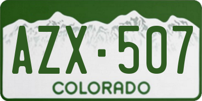 CO license plate AZX507