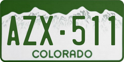 CO license plate AZX511