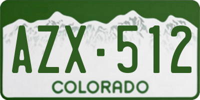 CO license plate AZX512