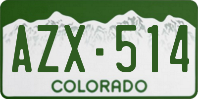 CO license plate AZX514