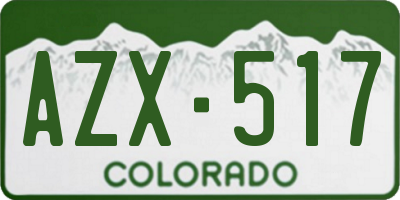 CO license plate AZX517