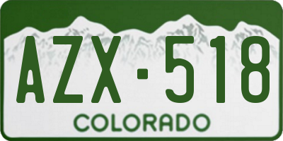 CO license plate AZX518