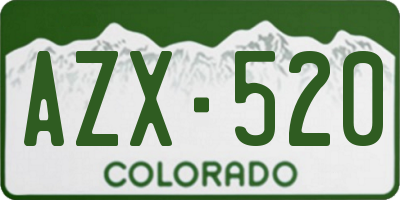 CO license plate AZX520