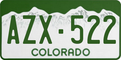 CO license plate AZX522