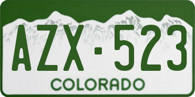CO license plate AZX523