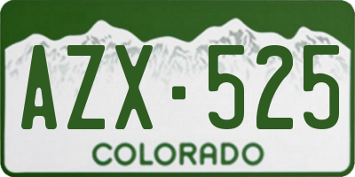 CO license plate AZX525