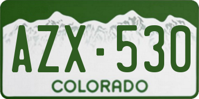 CO license plate AZX530