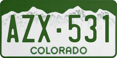 CO license plate AZX531