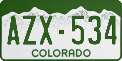 CO license plate AZX534