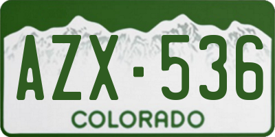 CO license plate AZX536