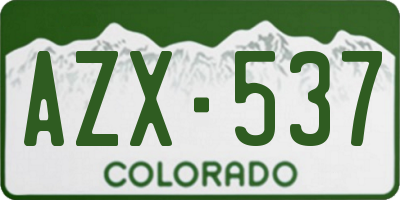 CO license plate AZX537