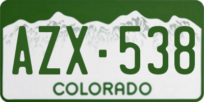 CO license plate AZX538