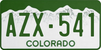 CO license plate AZX541