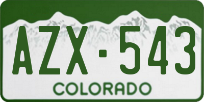 CO license plate AZX543