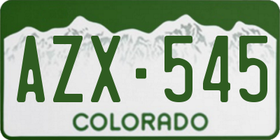 CO license plate AZX545