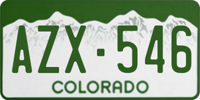 CO license plate AZX546