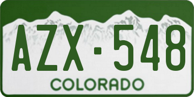 CO license plate AZX548