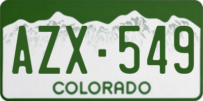 CO license plate AZX549