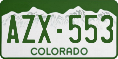 CO license plate AZX553