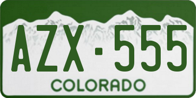 CO license plate AZX555