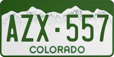 CO license plate AZX557