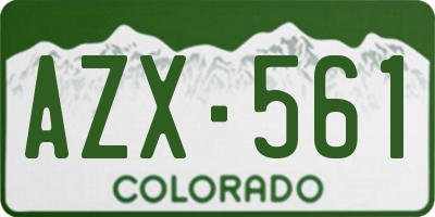 CO license plate AZX561