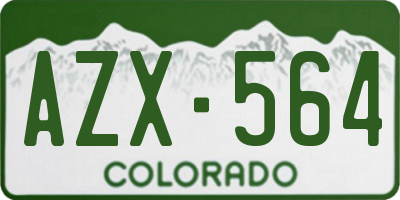 CO license plate AZX564