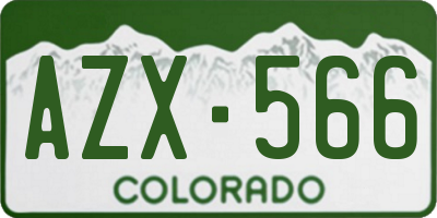 CO license plate AZX566