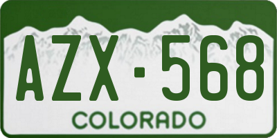 CO license plate AZX568