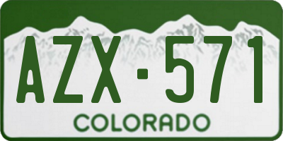 CO license plate AZX571