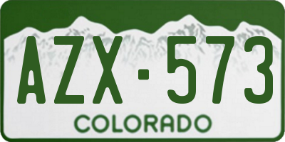 CO license plate AZX573