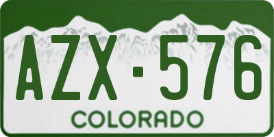 CO license plate AZX576