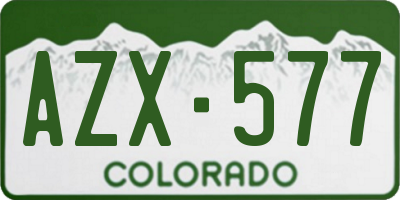 CO license plate AZX577