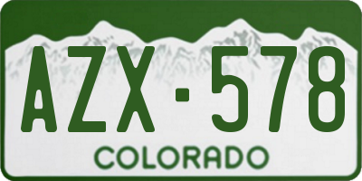 CO license plate AZX578