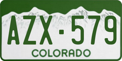 CO license plate AZX579