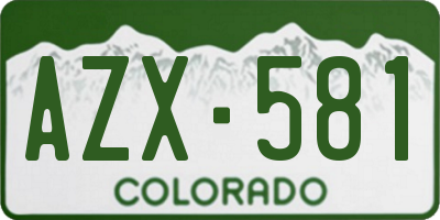 CO license plate AZX581