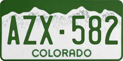 CO license plate AZX582