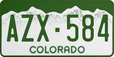 CO license plate AZX584