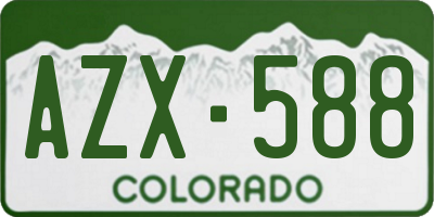 CO license plate AZX588