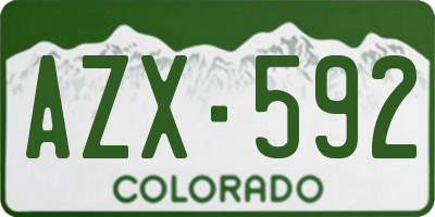 CO license plate AZX592