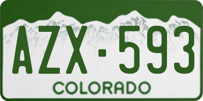 CO license plate AZX593