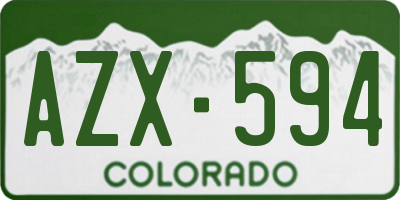 CO license plate AZX594