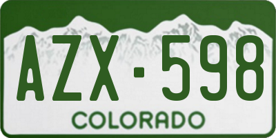 CO license plate AZX598