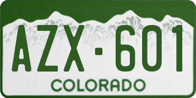 CO license plate AZX601