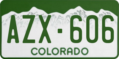 CO license plate AZX606