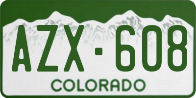 CO license plate AZX608