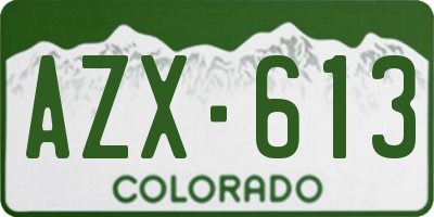 CO license plate AZX613